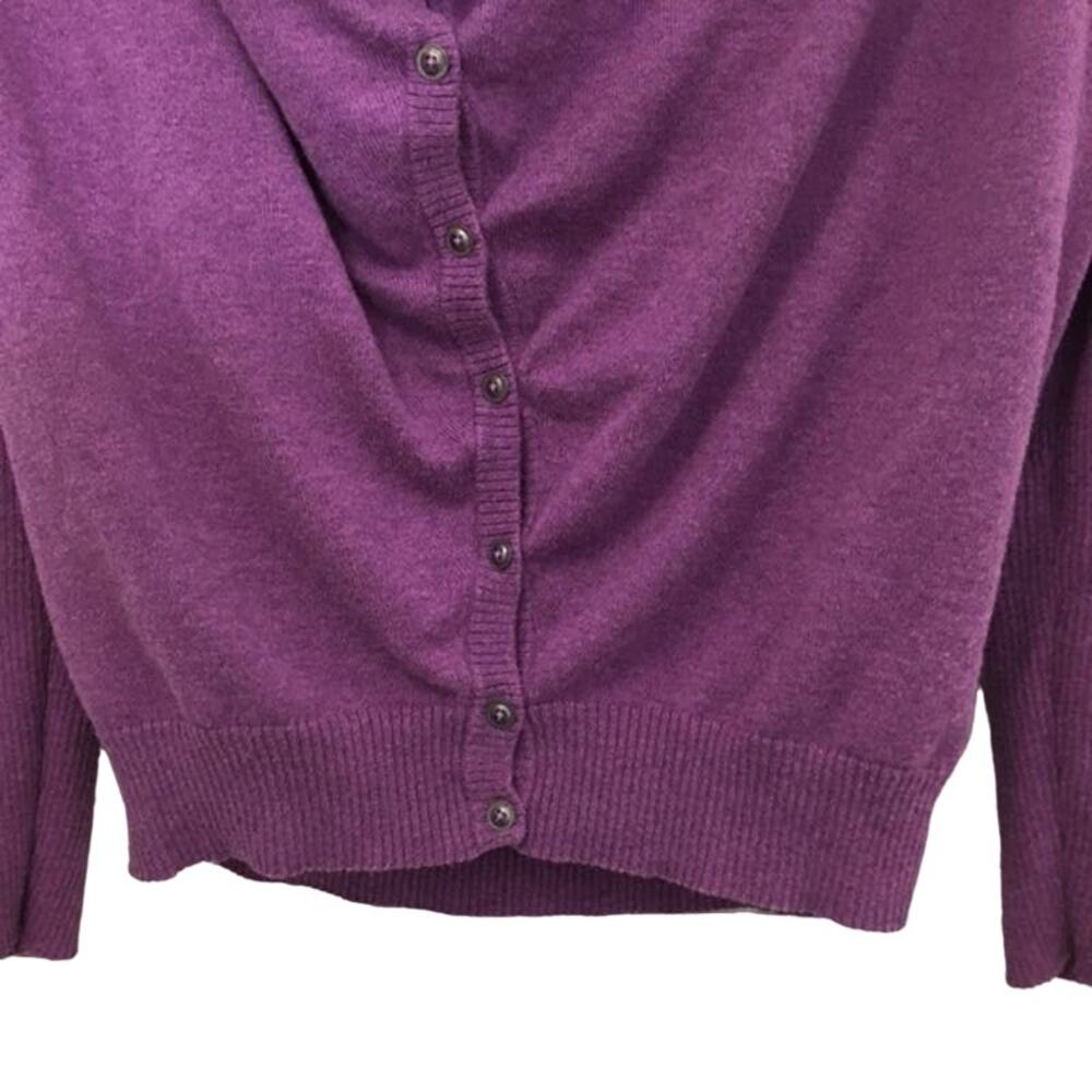 Eileen Fisher Sweater Small  100% Organic Cotton Cowl Neck Cardigan Lagenlook PS - Picture 4 of 9